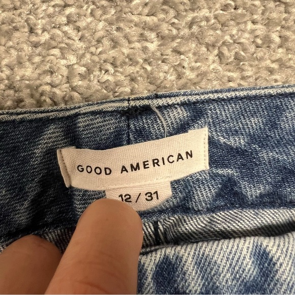 Good American Jeans Womens 12 31 Blue Good Icon Straight Leg High Rise Denim - Picture 6 of 8